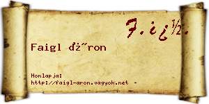 Faigl Áron névjegykártya